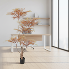 Simulated Nandian domestica plant within Eco-Friendly plastic pot Durable Multi-Piece Plant